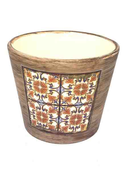 CACHEPOT DE CERAMICA LARANJA M