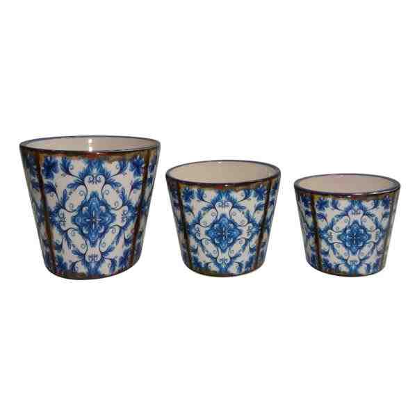 CACHEPOT DE CERAMICA AZUL P
