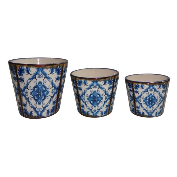 CACHEPOT DE CERAMICA AZUL M