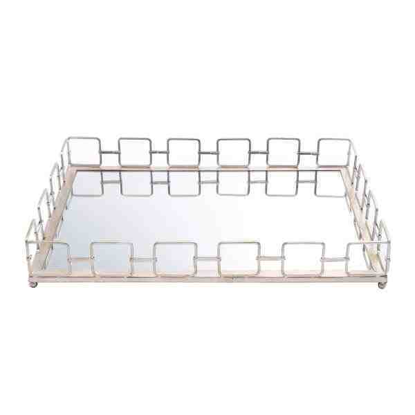 BANDEJA OLGA C/ FDO ESPELHADO 46X31X8CM