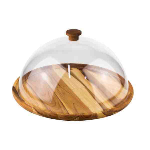 BOLEIRA MAD TECA C/ TP ACRILICO 33X18CM