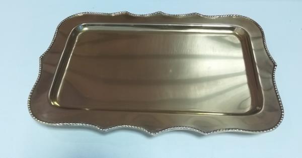 BANDEJA INOX P/ LAVABO C/ BANHO DE BRONZE