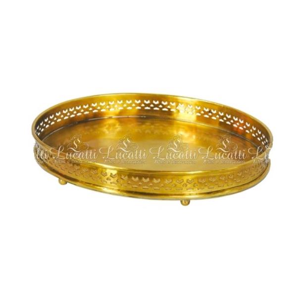 BANDEJA DOURADA EM METAL