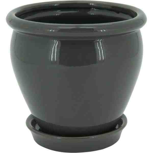 CACHEPO CERAM CINZA C/ PRATO PETRIZ