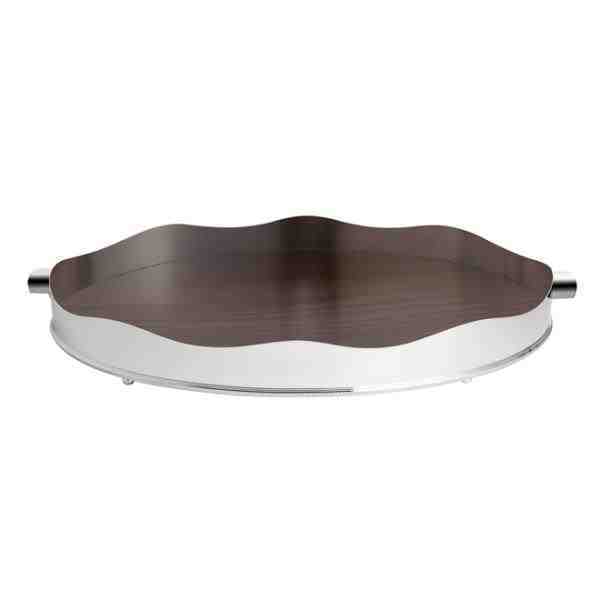 BANDEJA GAL. LISA OVAL ABA RETA C/ FDO MAD 70X45X9CM