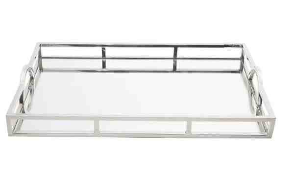 BANDEJA ACO INOX C/ ESPELHO 56X36X5CM