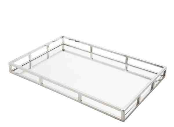 BANDEJA ACO INOX C/ ESPELHO 56X36X5CM