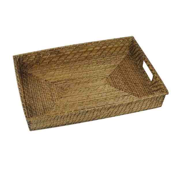 BANDEJA BAMBU E RATTAN 56X40X7CM