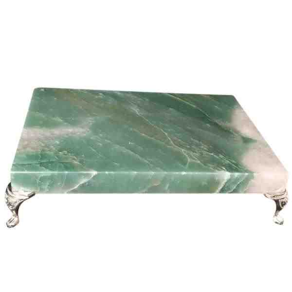 BANDEJA AGATA VERDE CHAPA POLIDA 4 BASES