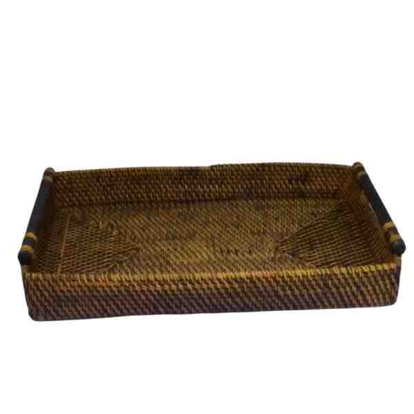BANDEJA RET MARRON RATTAN M