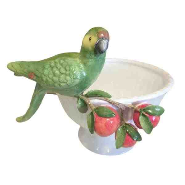 CACHEPOT COLONIAL C/ PE E ARARA NO GALHO ROMA