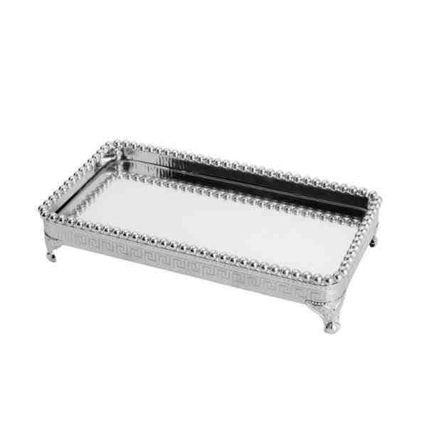 BANDEJA ZAMAC NIQUEL ZIGZAG PRAT 31X16X6CM