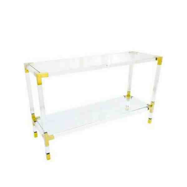 APARADOR COM BASE EM METAL DOUR E ACRILICO