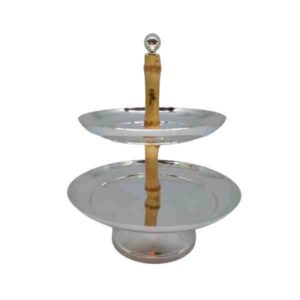 PORTA PETIT FOURS DUPLO C/ BAMBU MED