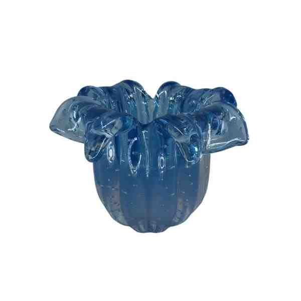 VASO FIORI M DEGRADE AZUL ACQUA C/ OURO
