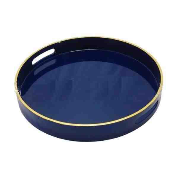 BANDEJA G REDONDA MADEIRA AZUL