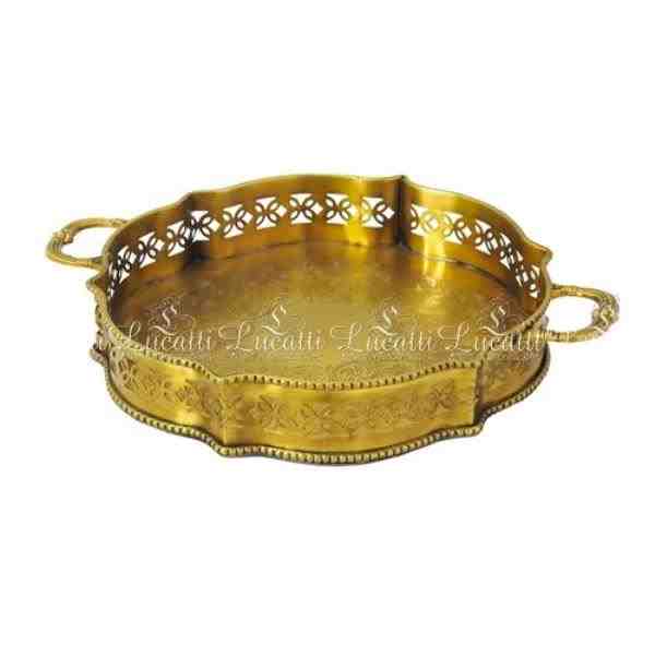 BANDEJA DOURADA METAL M