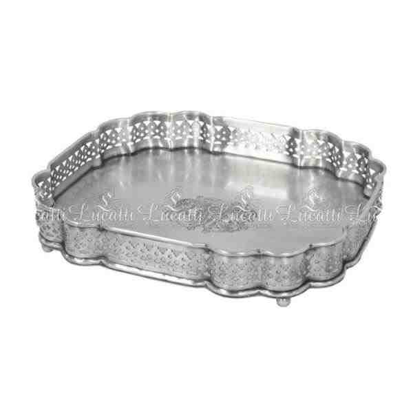 BANDEJA EM METAL PRATA