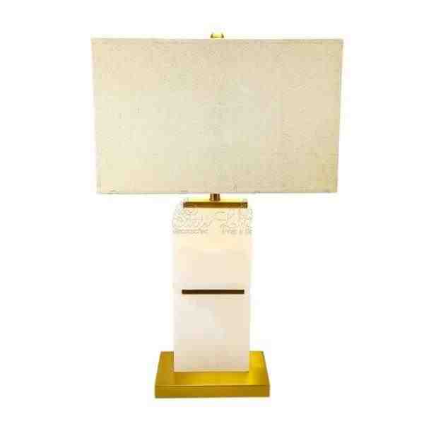 ABAJUR METAL DOUR C/ MARMORE BRANCO