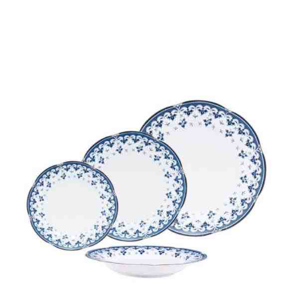 AP DE JANTAR BLUE LEAF 18 PCS PORCELANA