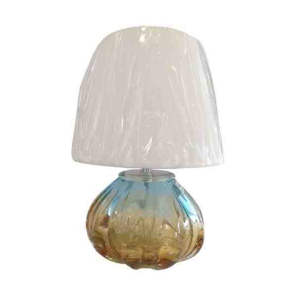 ABAJUR REDONDO PEQ AZUL C/ AMBAR