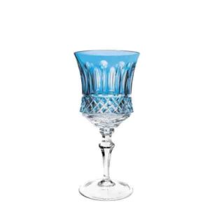 JG 6 TACAS CRISTAL P/VINHO TINTO 360ML AZUL CLARO