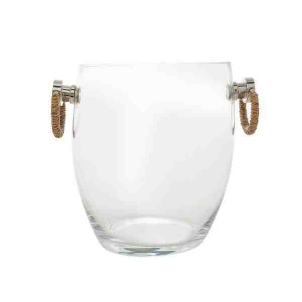 BALDE VIDRO C/ ALCAS SISAL NATURE 24,5X21,5X21,5CM