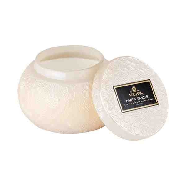 VELA POTE VIDRO CHAWAN 50H SANTAL VANILLE