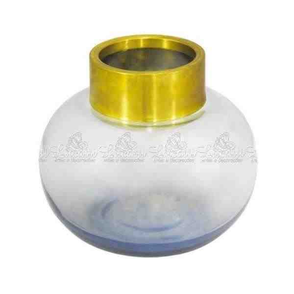 VASO DECOR EM VIDRO CINZA/ DOUR