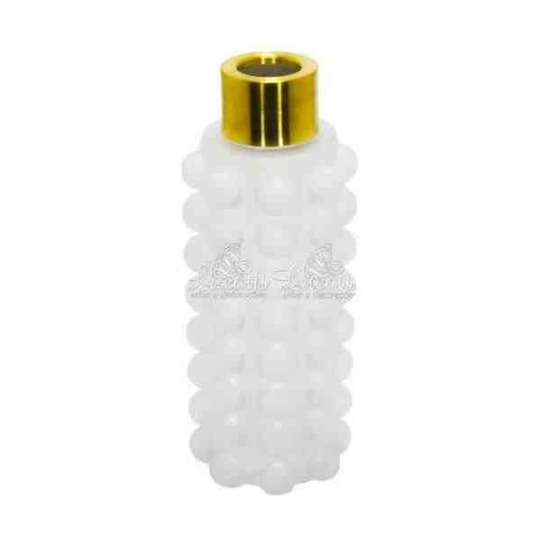 VASO DECOR VIDRO BRANCO E METAL