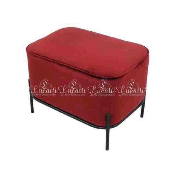 BANQUETA METAL C/ ESTOFADO VERMELHO