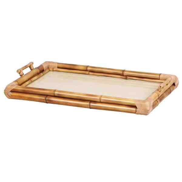 BANDEJA BAMBU DUPLA C/ PALHA CRU GG