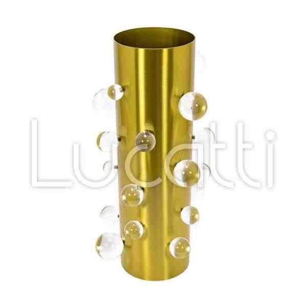VASO DECORATIVO EM METAL E CRISTAL G