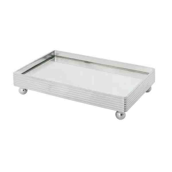 BANDEJA RETANG GAL. LISTRADA 16X10X2CM FDO ESPELHO