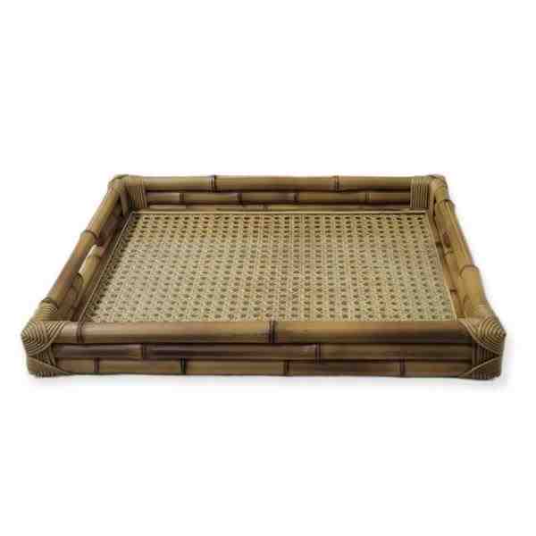 BANDEJA 3 CANAS BAMBU NAT C/BURITI P