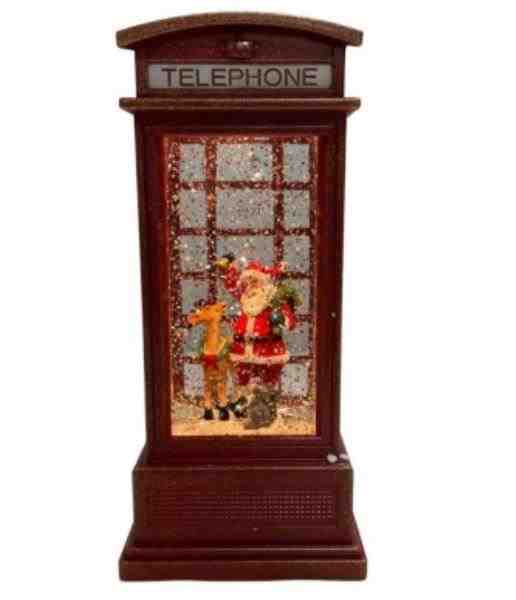 CABINE TELEFONICA NATAL C/ LED MUSICAL 19,8X9,2X9,2 VERM