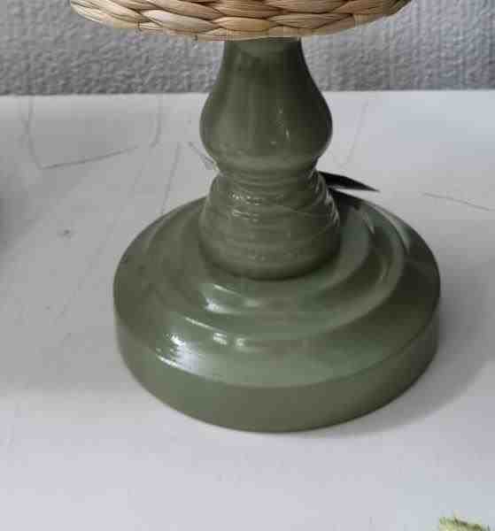 BASE ABAJUR LED MADEIRA PP VERDE ALECRIM