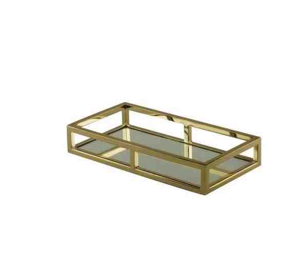 BANDEJA ACO INOX C/ ESPELHO DOUR 30X15X5CM