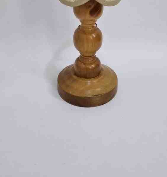 BASE ABAJUR LED MADEIRA PP BOLINHA NATURAL