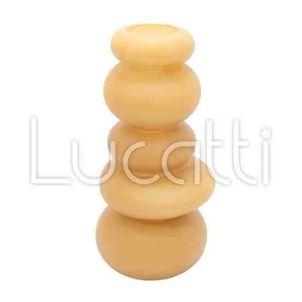 VASO DECOR VIDRO AMARELO FOSCO