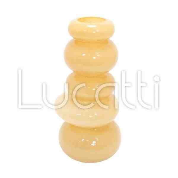 VASO DECOR VIDRO AMARELO