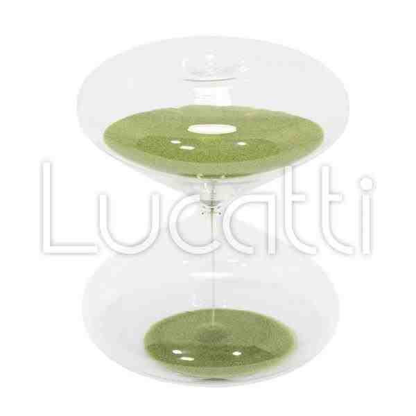 AMPULHETA 15`VIDRO C/ AREIA VERDE P