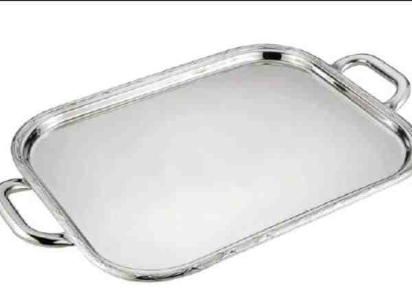 BANDEJA OBLONGA C/ ALCA C/ CORDAO WAVE 43X34CM