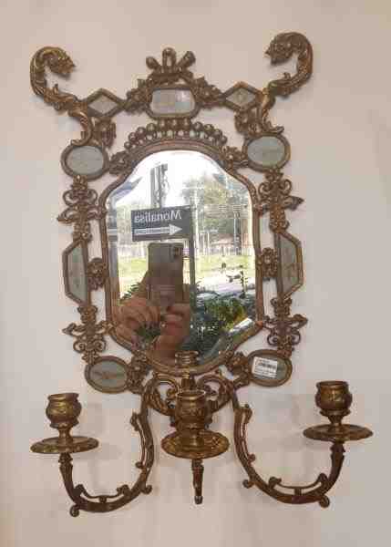 ARANDELA MESSARDIERE C/ ESPELHO 2 VELAS