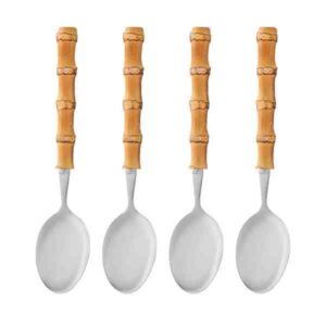 JG 4 COLHERES MESA INOX C/ CABO BAMBU TULUM 20,5CM