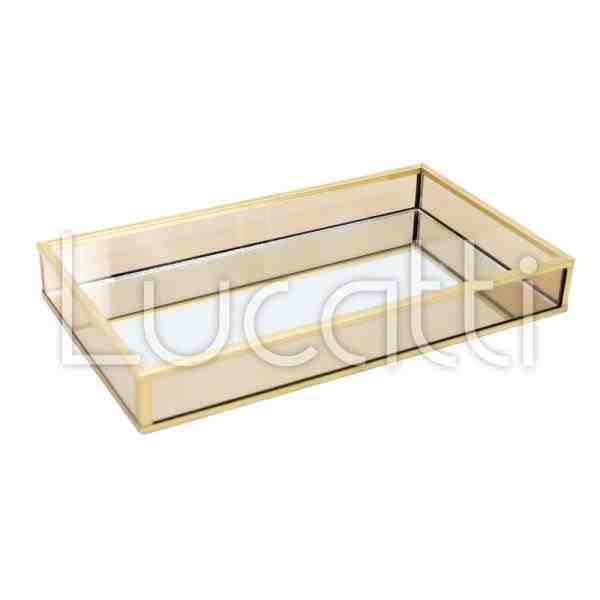BANDEJA DECOR METAL DOUR C/ REVEST ESPELHADO