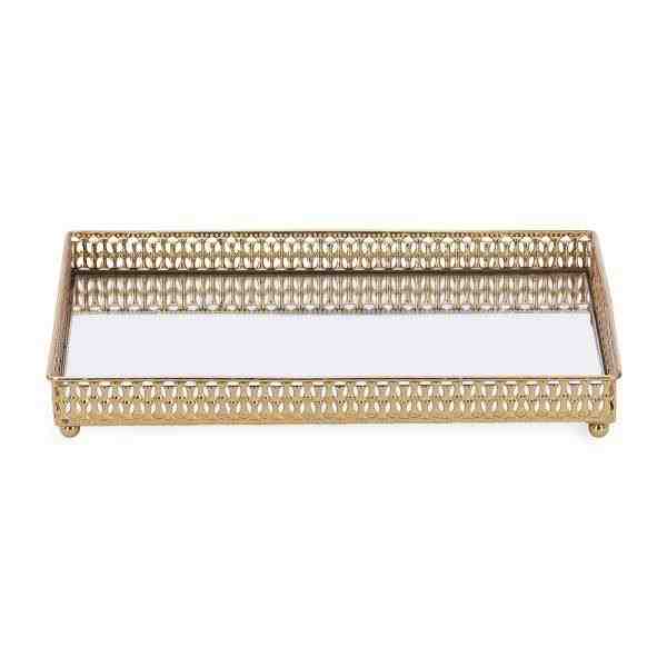 BANDEJA EM METAL COM ESPELHO