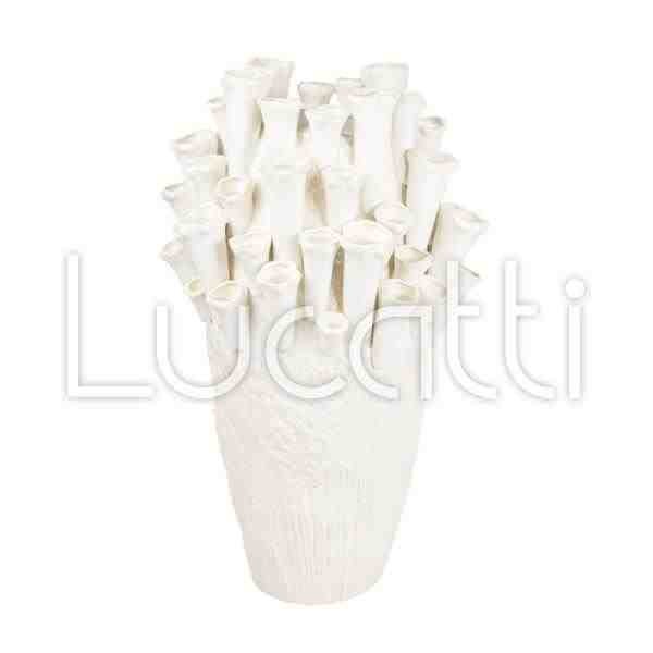 VASO DECOR EM CERAMICA BRANCO G