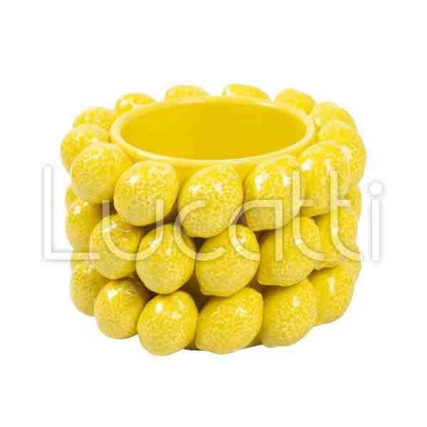 VASO EM CERAMICA LIMÕES SICILIANO AMARELO