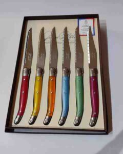 JOGO FACA INOX COR SORTIDA 6 PÇS